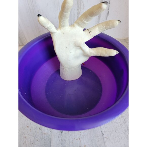 Gemmy purple AS IS candy bowl happy Halloween hand prop - Picture 4 of 13